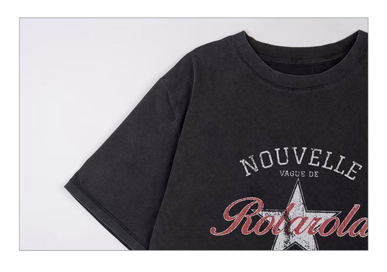 Rolarola Vintage Print Pigment Tshirt Charcoal (Instock)