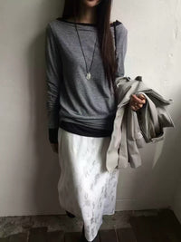 Korean APM Collection  Wool Blend Boat Neck Long Sleeve Top - 5 Colors (Instock)