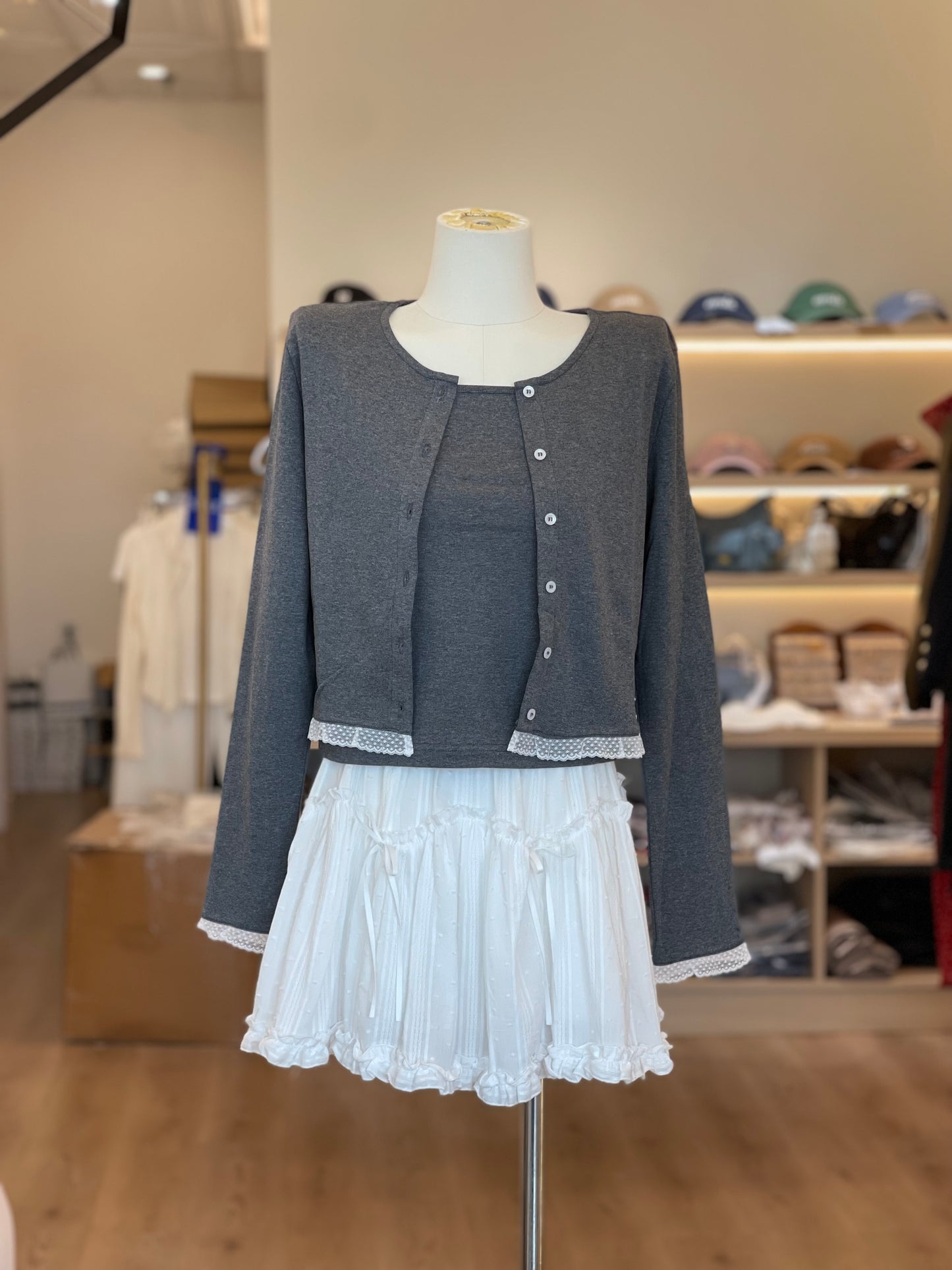 Kelly Designs Three Colors Cami Top and Cardigan Set (Instock)