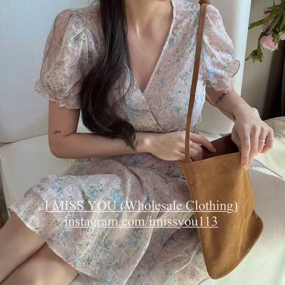 Korean APM Collection I Miss You pink Flower Dress (Instock)