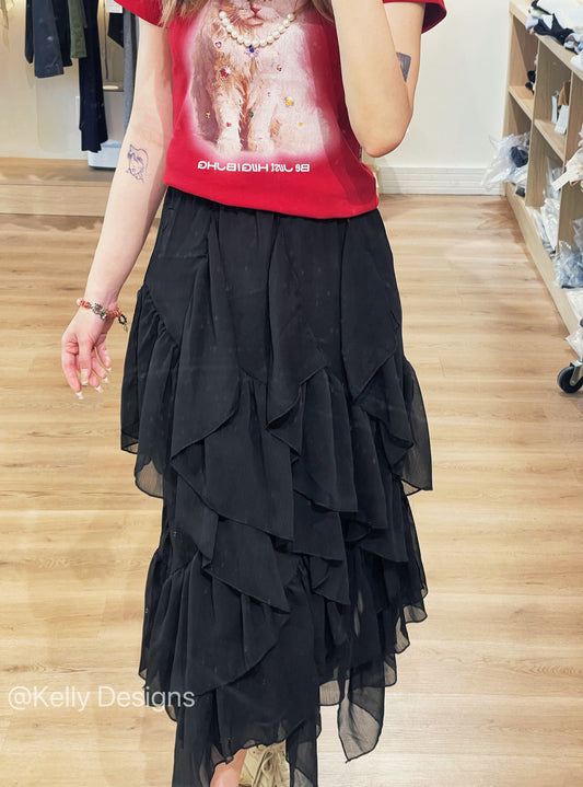 Kelly Designs Black Layers Skirt (Instock)