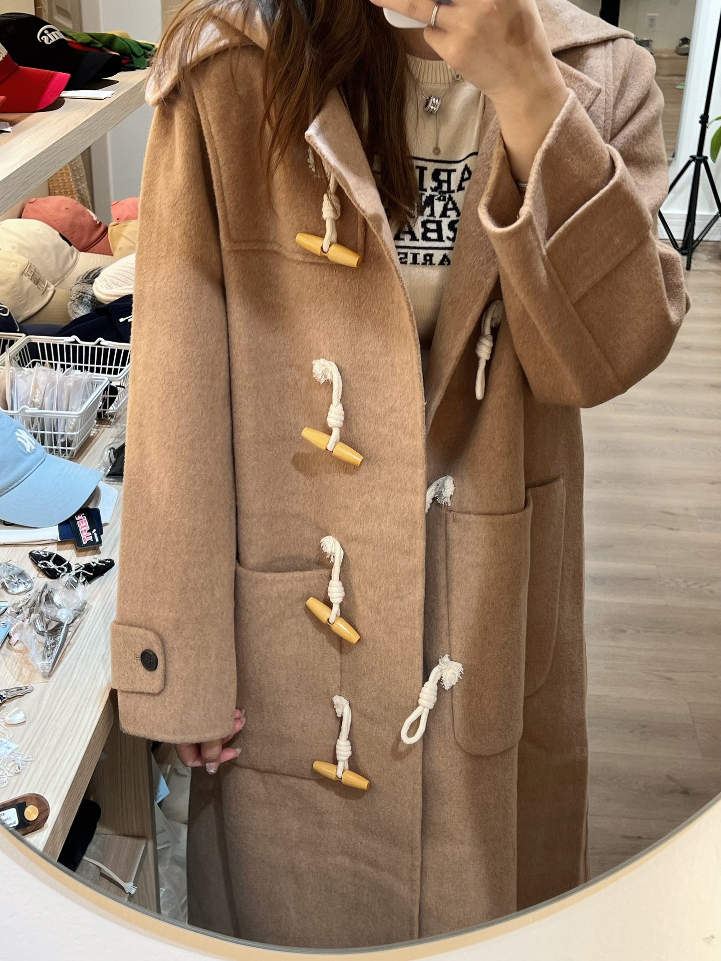 Kelly Designs Wool Horn Buckle Brown Coat (Instock)