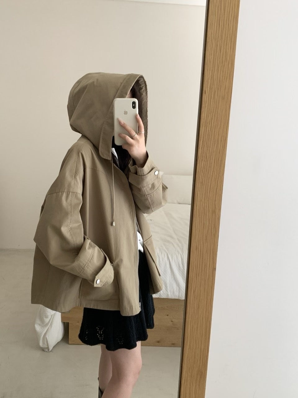 Kelly Designs Oversize Three Colors Hooded Trench Coat (Instock)