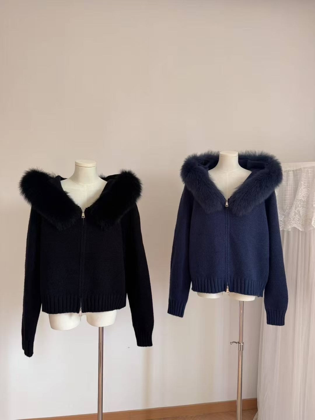 Kelly Designs 9 Colors Fox Fur Zip Up Jacket (Instock)