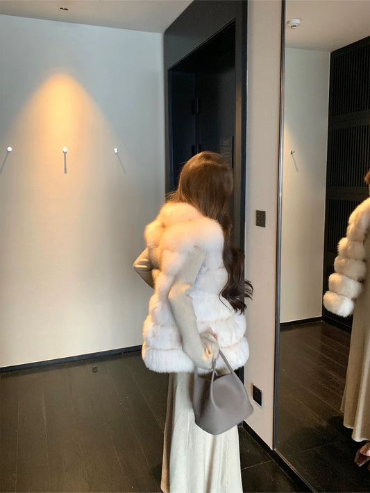 Kelly Designs Fox Fur White Vest (Instock)