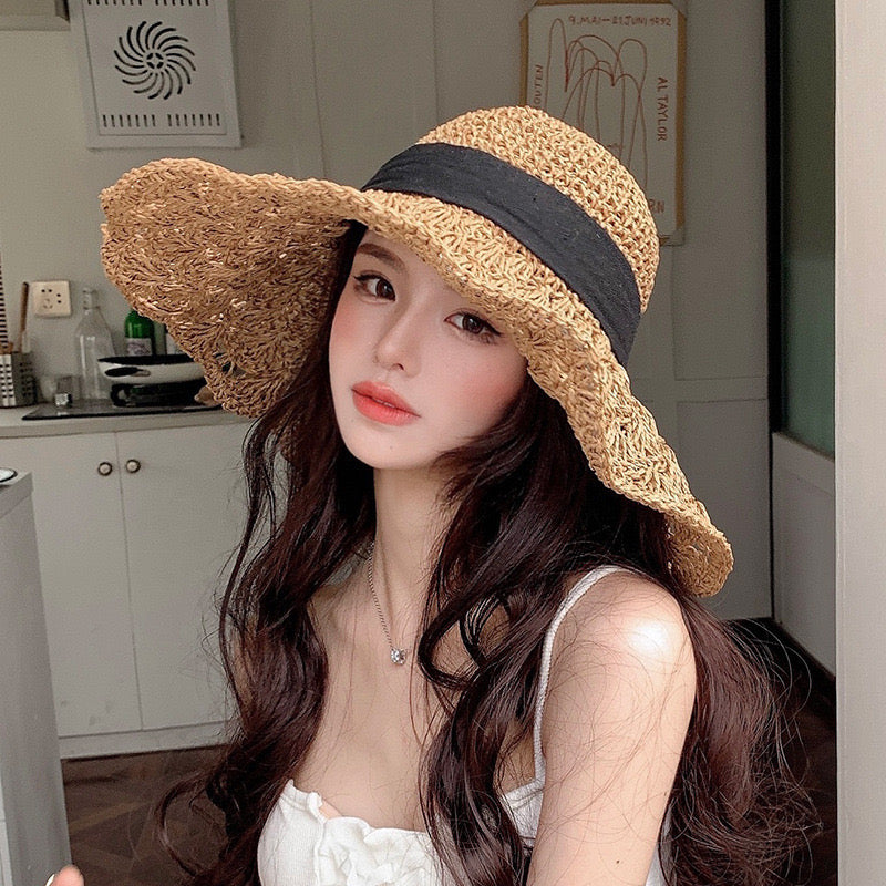 Kelly Designs Bow-Knot Brim Brown Hat (Instock)