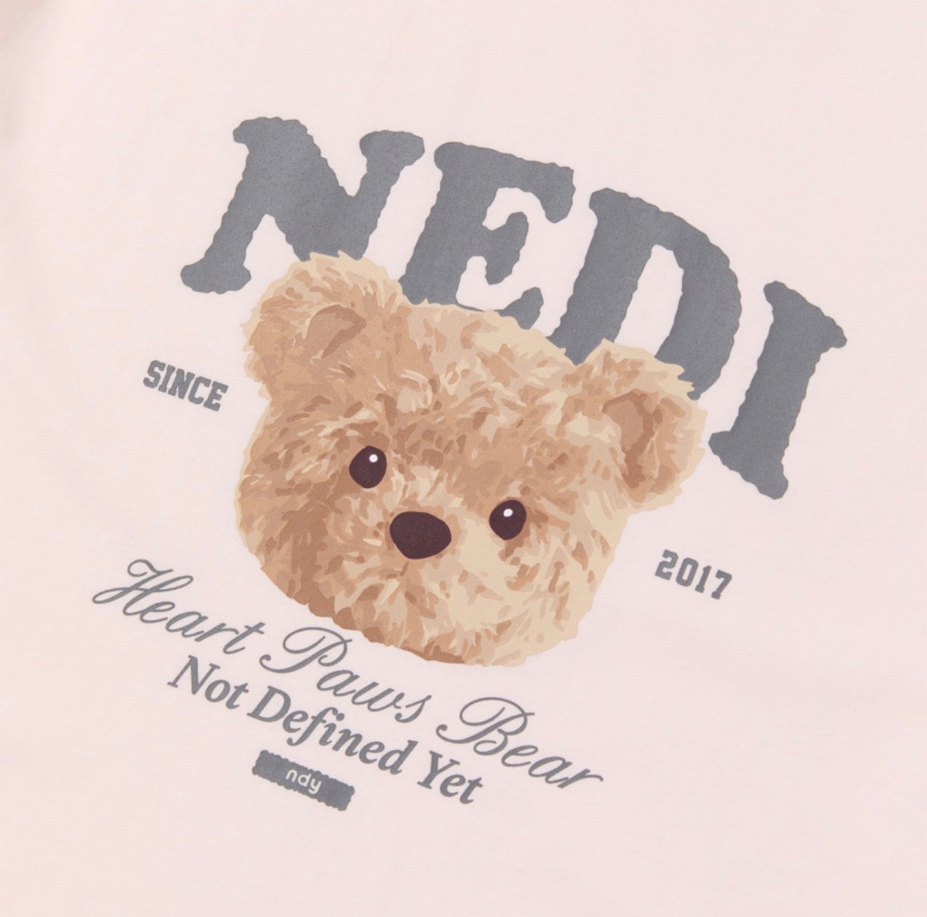 NERDY Face Bear T-Shirt – Light Pink (Instock)
