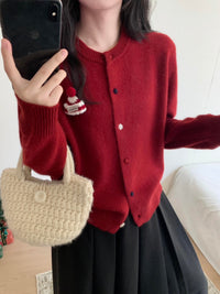 Kelly Designs Holiday Snow Hat Wool Cardigan – Limited Christmas Edition (Instock)