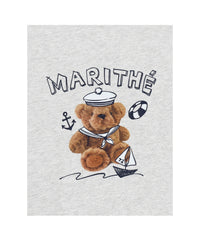 Marithé François Girbaud Marine Bear Graphic Tee – heather grey (Instock)