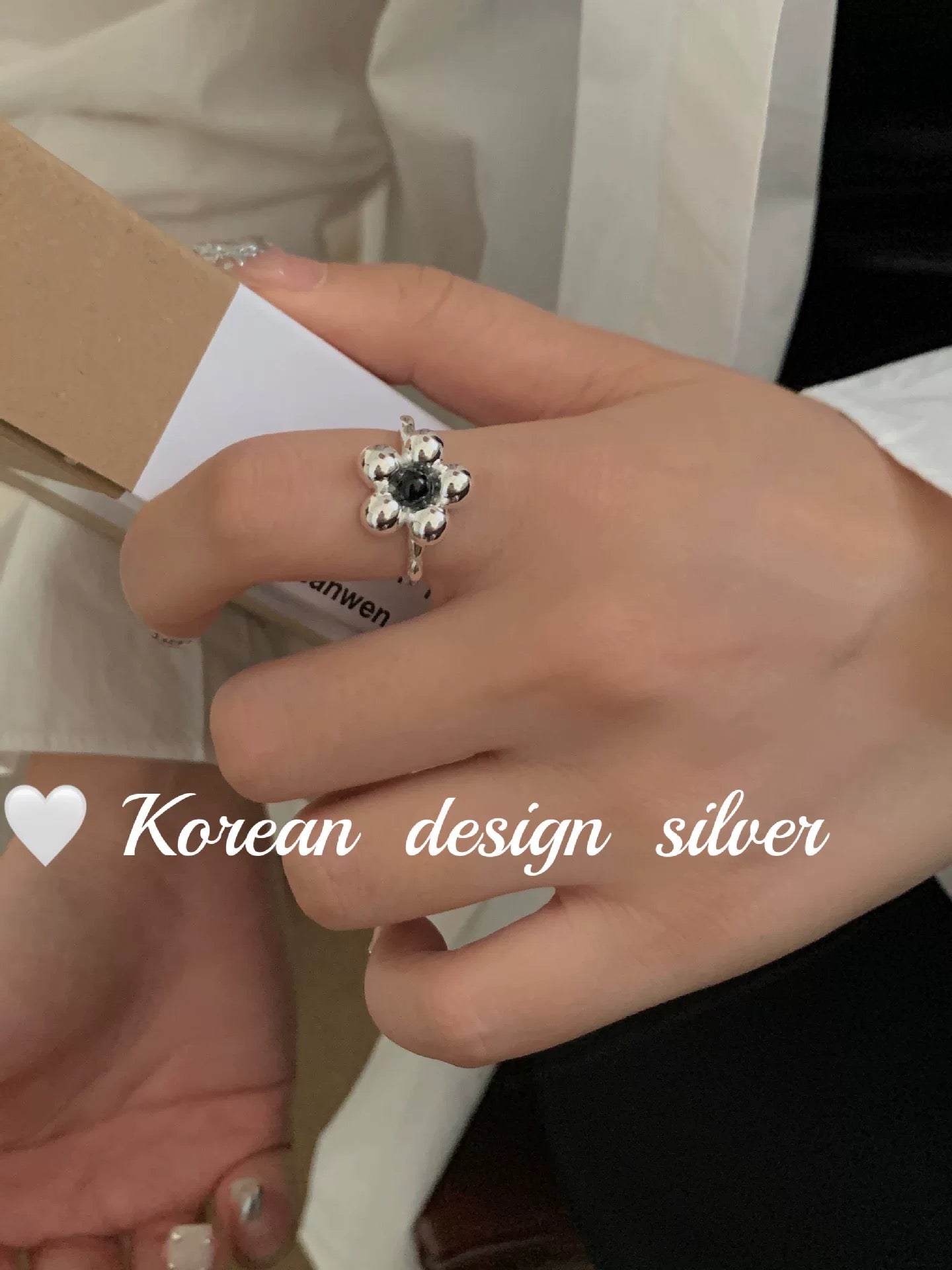 Kelly Designs Korean Style Sterling Silver Flower Ring(Instock)