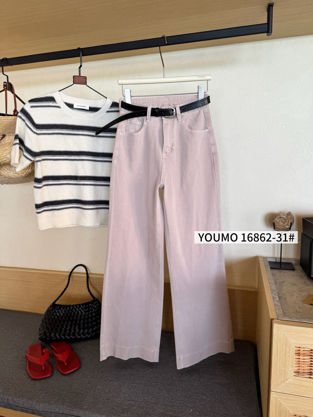 Kelly Designs Soft Pink Straight-Leg Jeans (Instock)