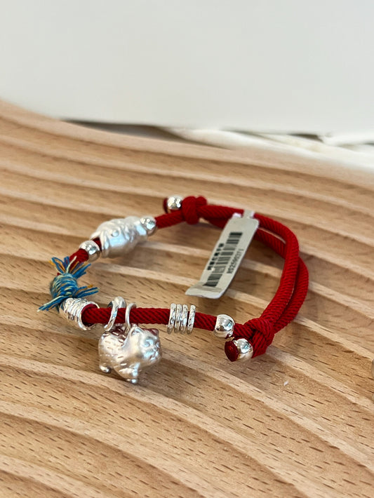 Kelly Designs Red String Cat&Fish Coins Bracelet (Instock)