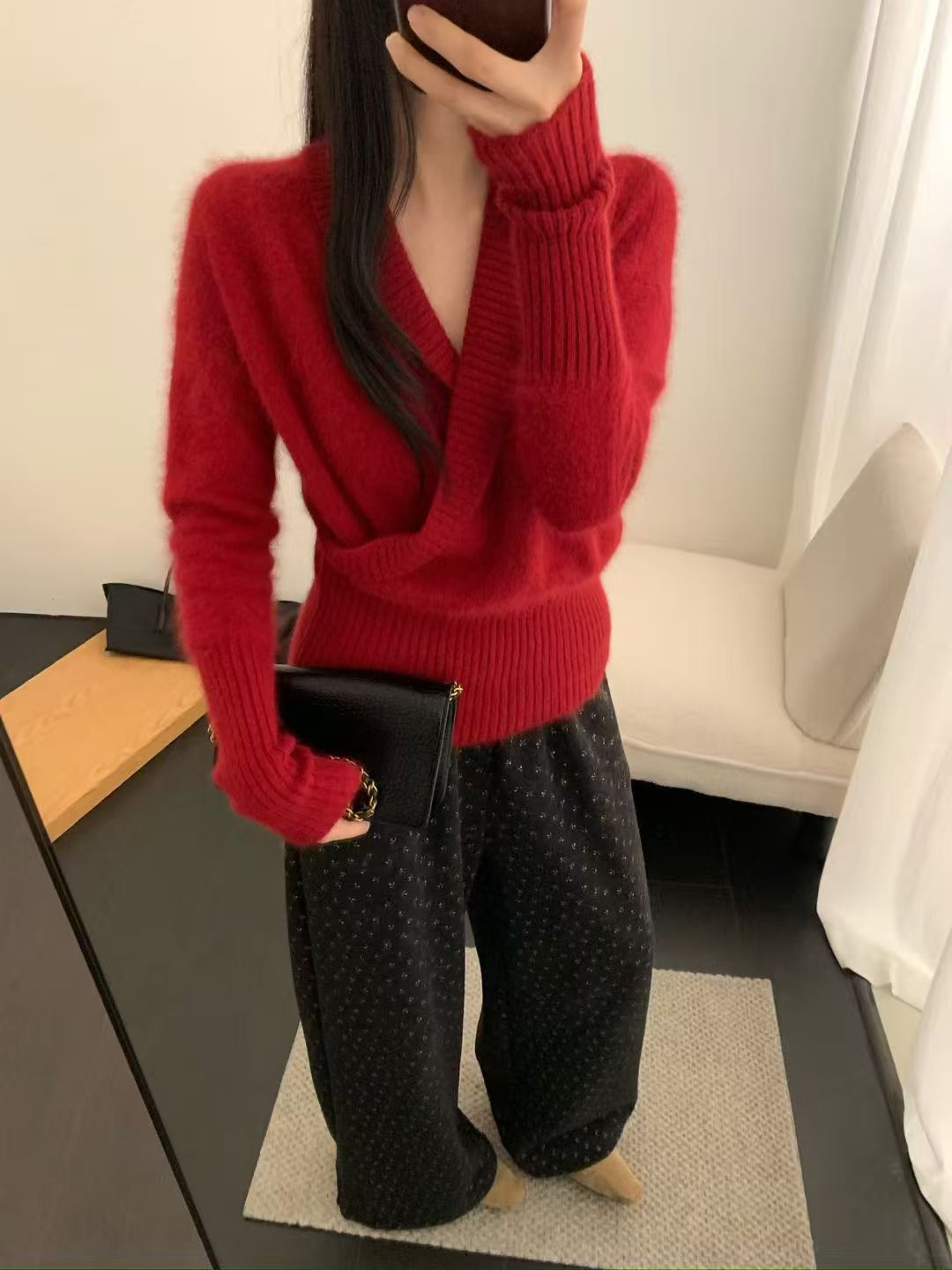 Kelly Designs Soft V-Neck Wrap Knit Sweater-3 Colors (Instock)