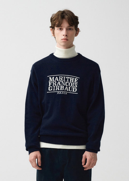 Marithe CLASSIC LOGO KNIT PULLOVER navy (Instock)