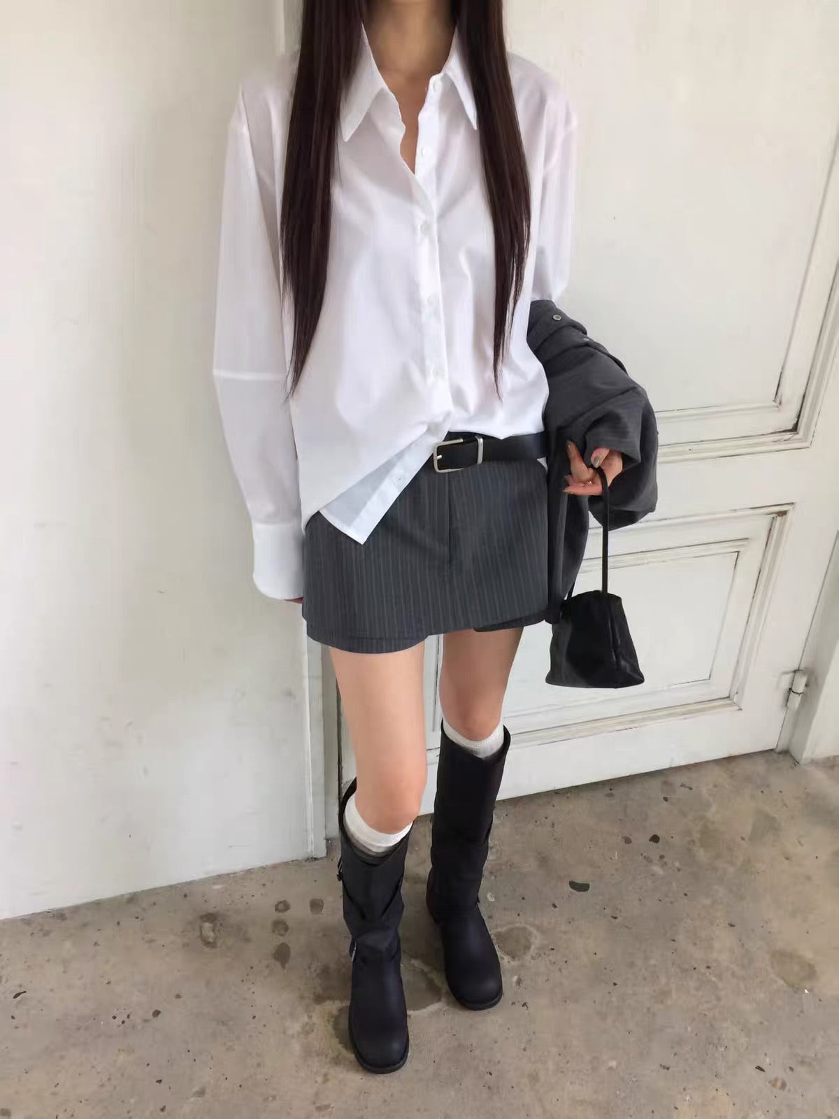 Korean APM Collection Oversized White Button-Up Shirt (Instock)