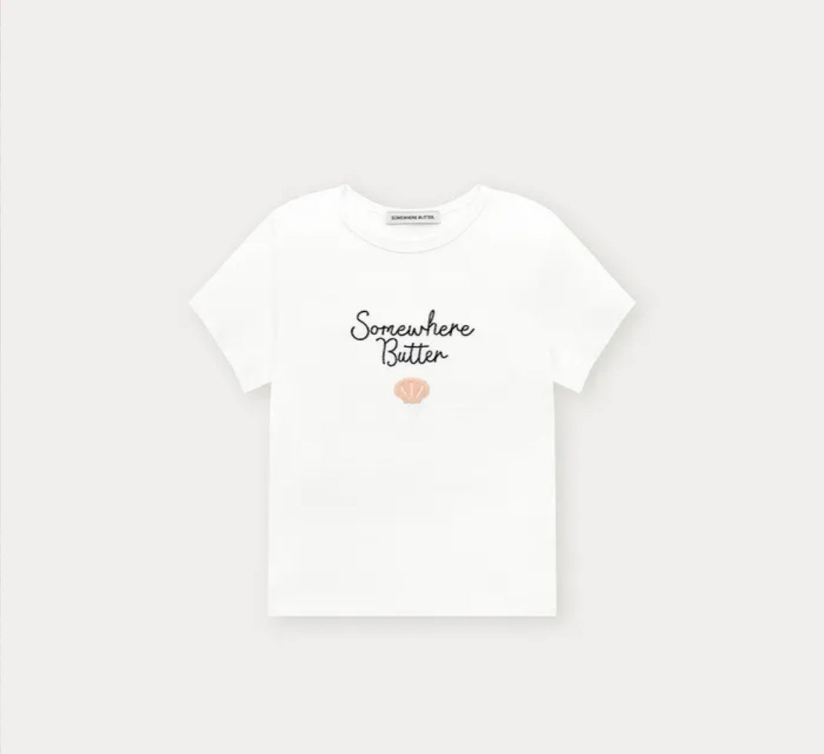 Korean Brand Boucle Shell Logo Top-Ivory (Instock)