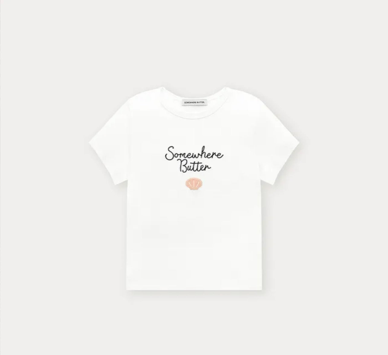 Korean Brand Boucle Shell Logo Top-Ivory (Instock)