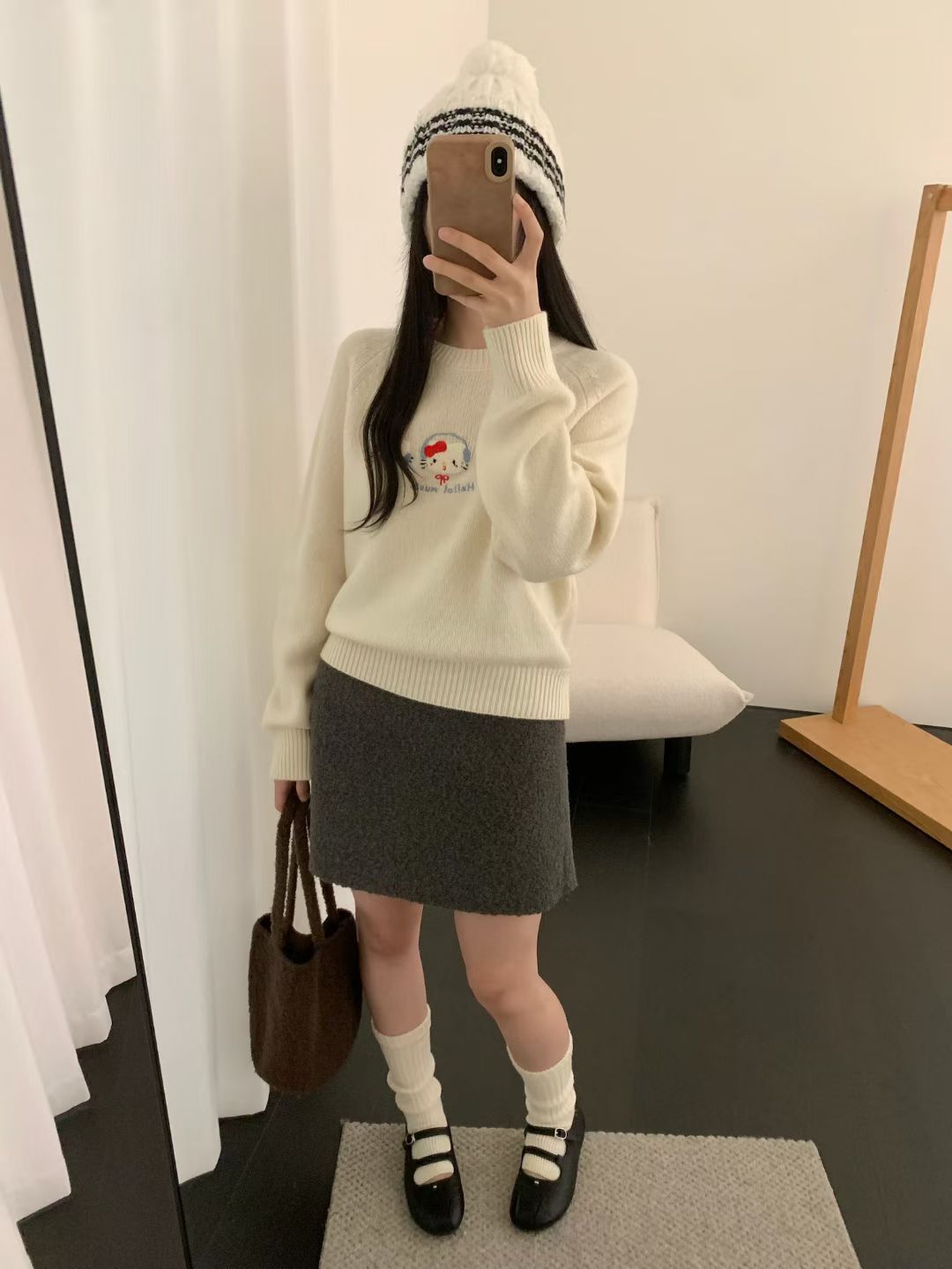 Kelly Designs Hello Kitty 100% Wool Embroidered Sweater (Instock)