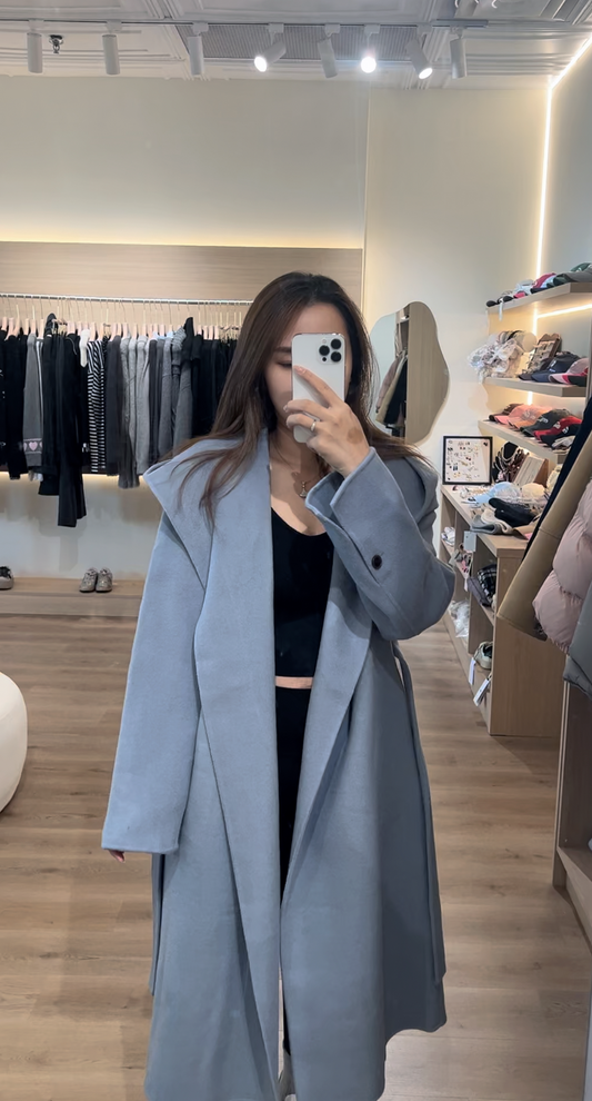 Kelly Designs Blue BathRobe Style Cashmere&Wool Coat (Instock)