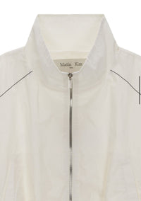 MATIN KIM MATIN COATING CROP BLOUSON IN WHITE (Instock)