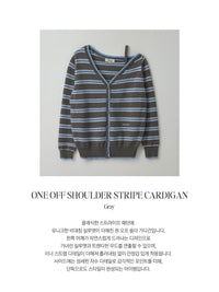 Rolarola Off-Shoulder Striped Wool-Blend Cardigan - 4 colors (preorder)