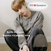 CHAMPION Korea Arch Logo Loose-Fit Appliqué Long-Sleeve T-Shirt – Brown | BTS V Pick (Preorder)