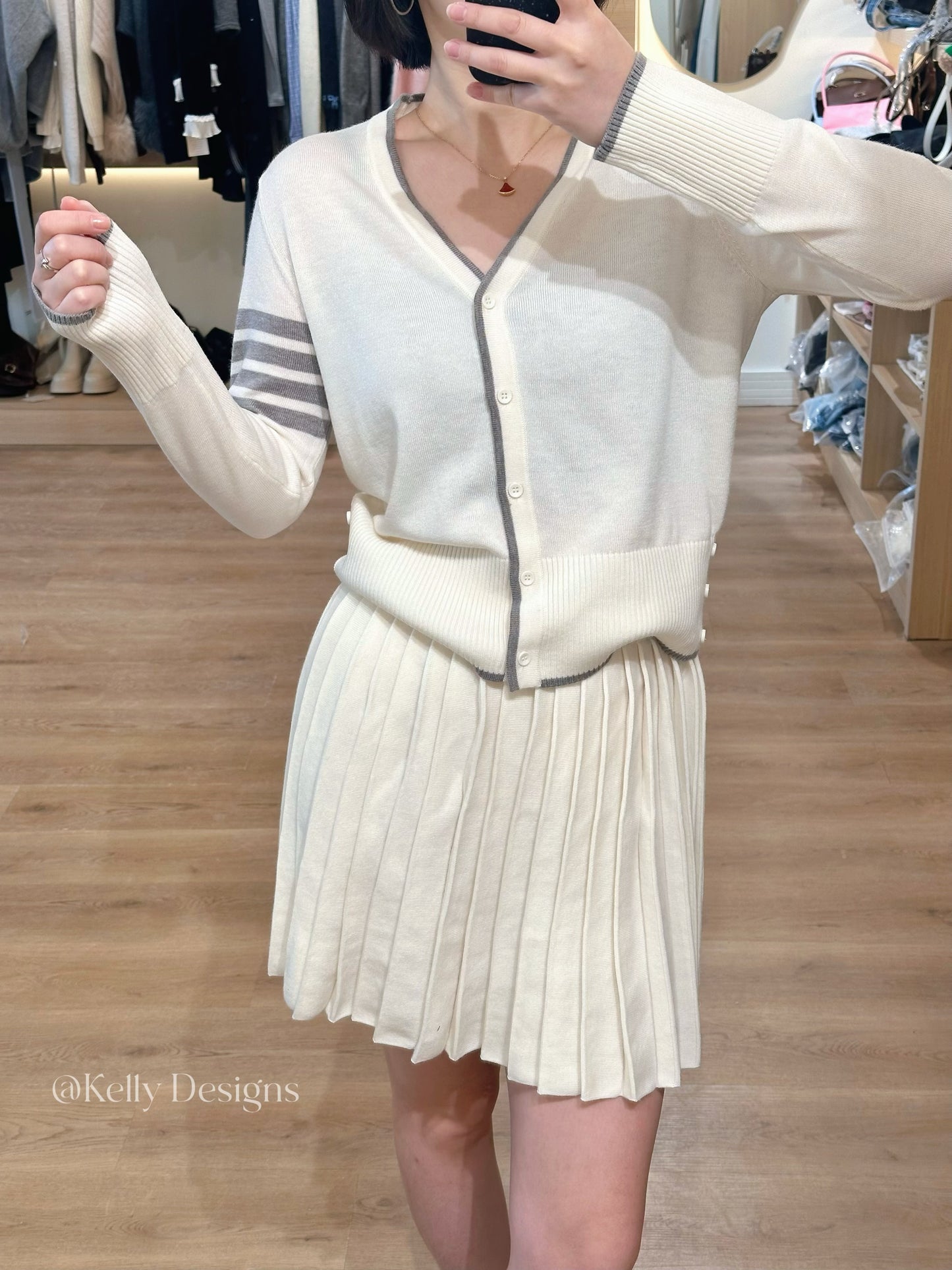 Kelly Designs Knit Cardigan & Skirt Set-3 Colors (Instock)