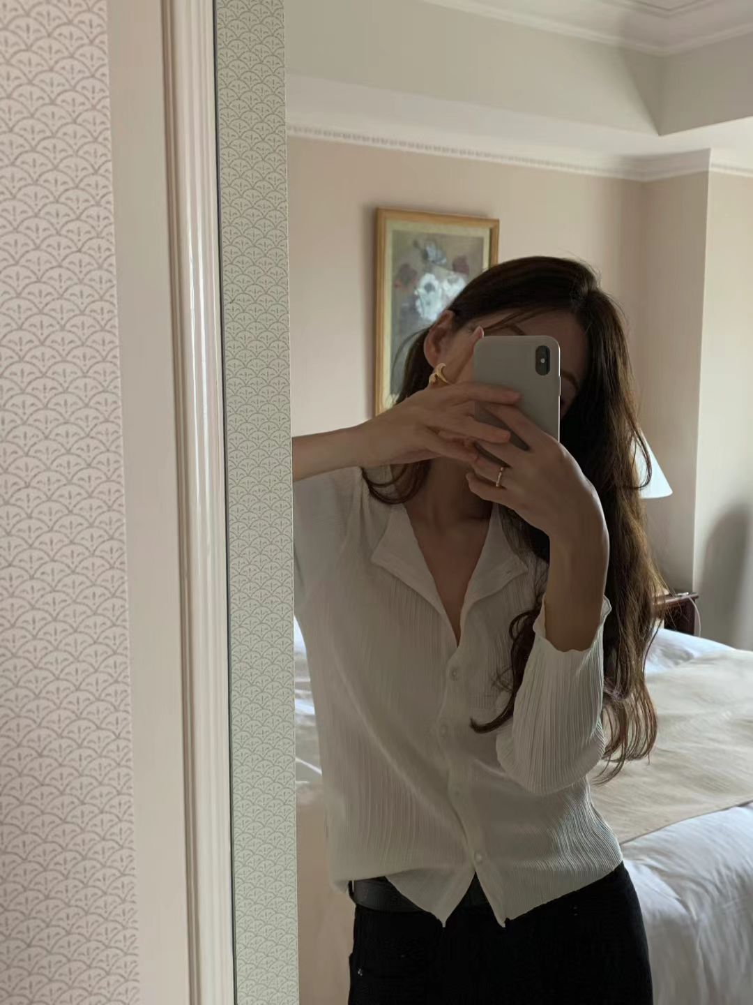 Korean APM Collection Ounce 3 Colors Slim Shirt (Instock)