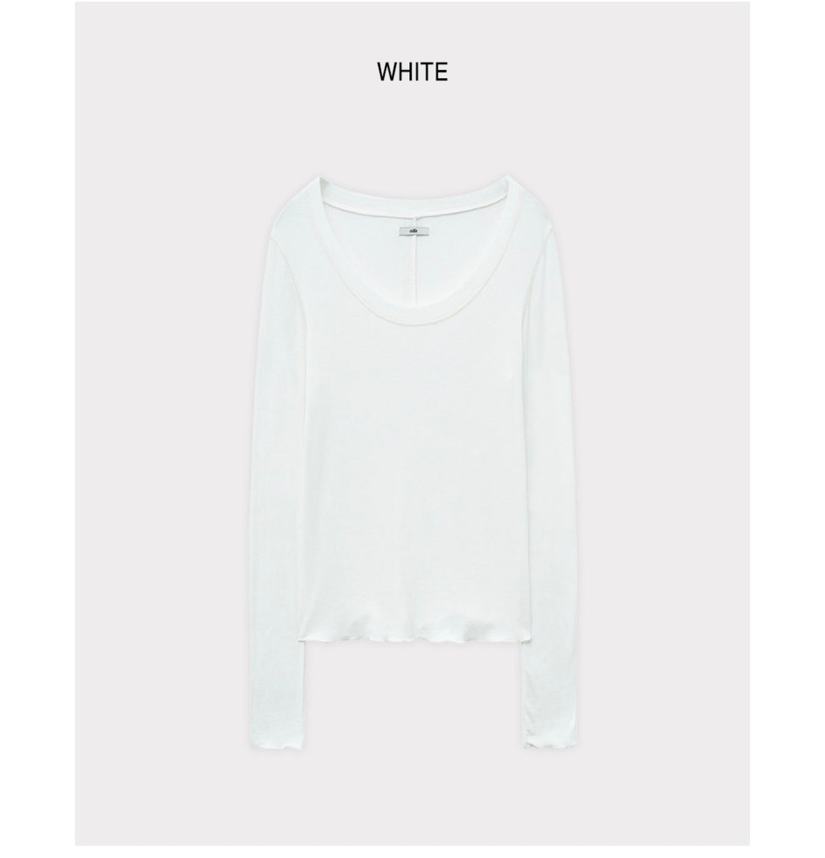Korean Soft U-Neck Contrast Stitch Long Sleeve Top – 7 Colors (Instock)