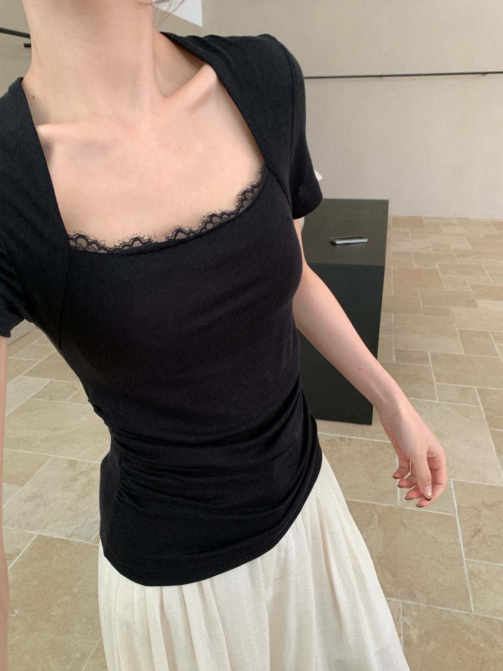 Kelly Designs Lace U-neck Top (Instock)