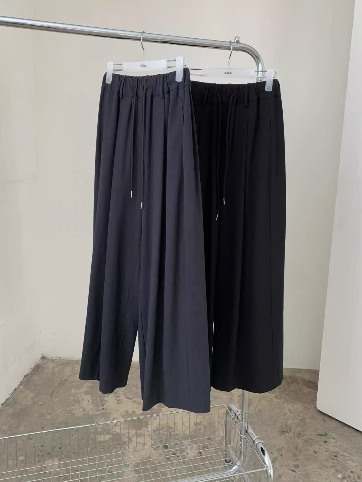 Korean APM Collection Relaxed Wide-Leg Drawstring Trousers (Instock)