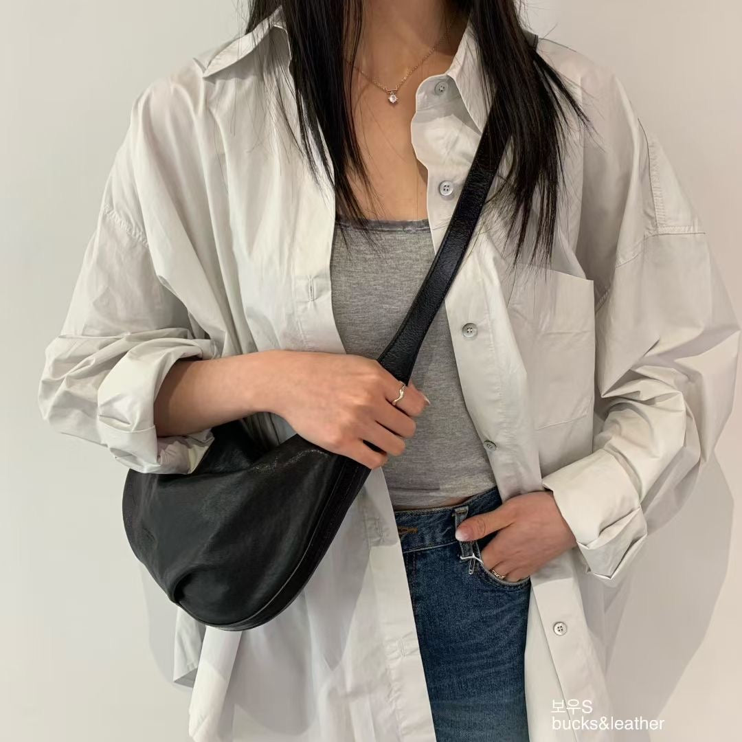 Korean APM Collection BUCKS&LEATHER Black Leather Bag (Preorder)