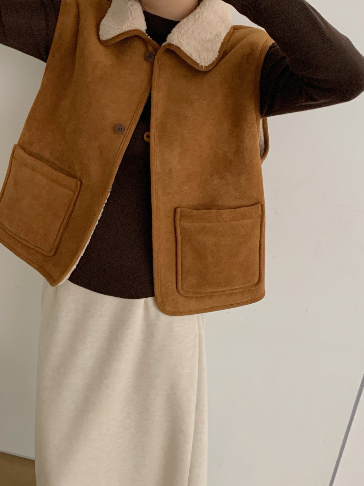 Kelly Designs Lambswool Brown Vest (Instock)