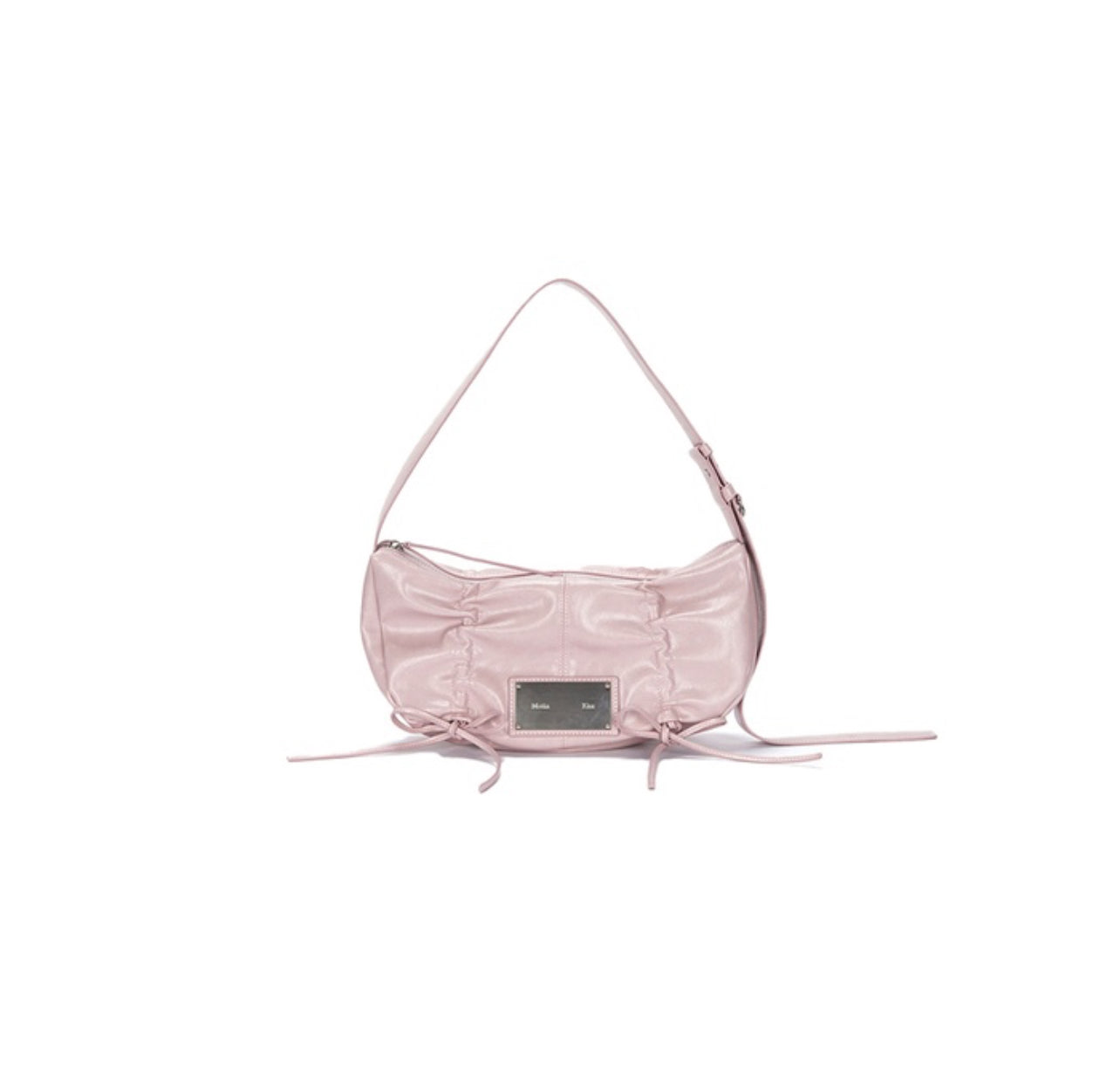 Matin Kim Half Shirring Ribbon Round Bag In Pink (Preorder)