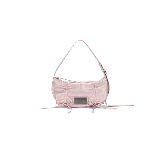 Matin Kim Half Shirring Ribbon Round Bag In Pink (Preorder)