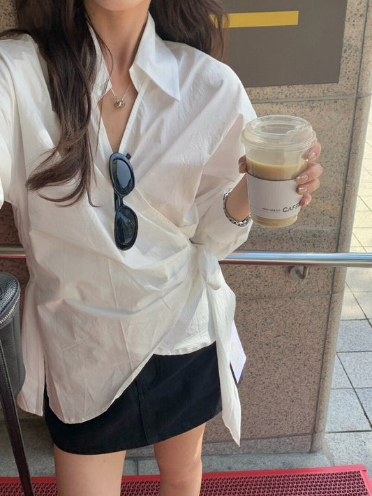 Kelly Designs Three-Tone Belted Shirt (Instock）
