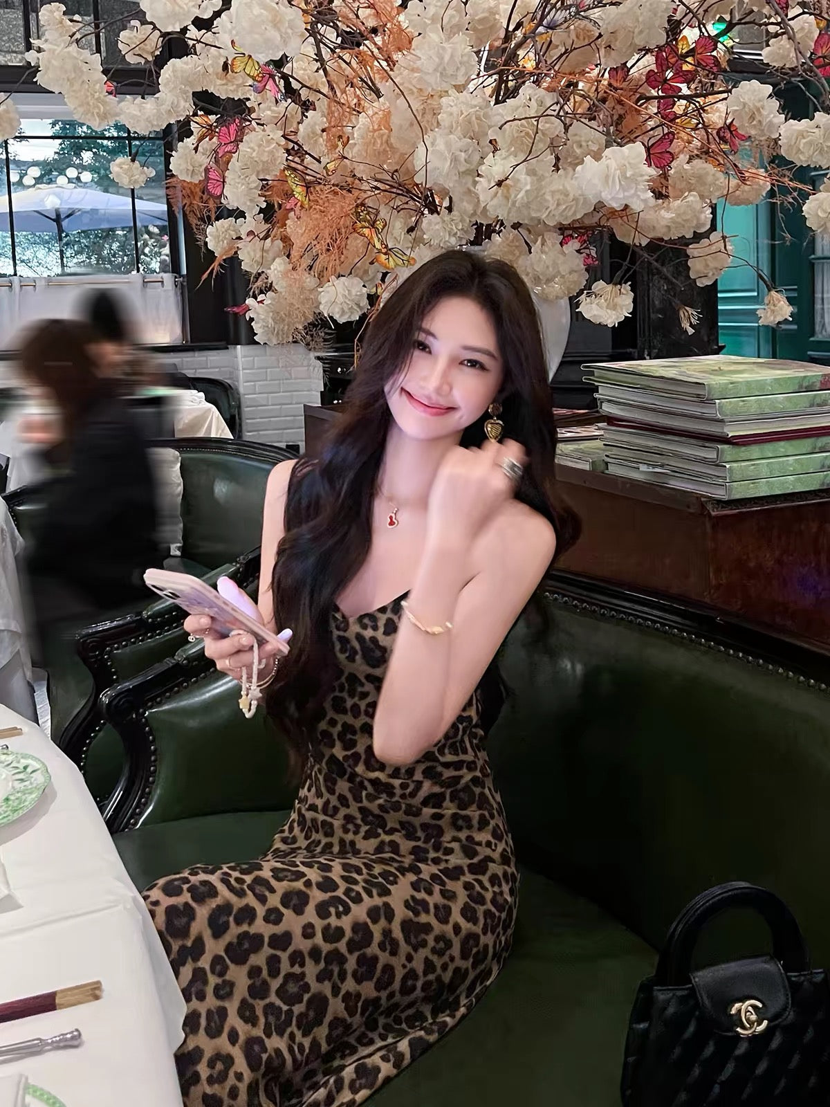 Kelly Designs 100% Mulberry Silk Leopard Print Slip Maxi Dress – Bias Cut Cami Dress (Instock)