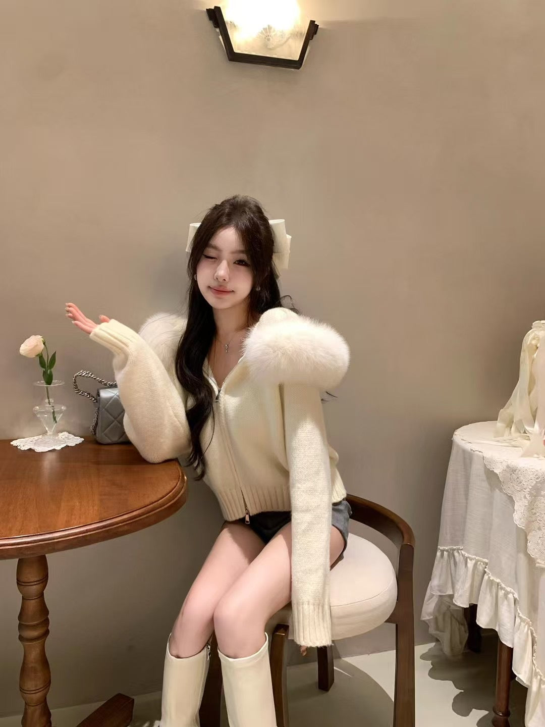 Kelly Designs 9 Colors Fox Fur Zip Up Jacket (Instock)