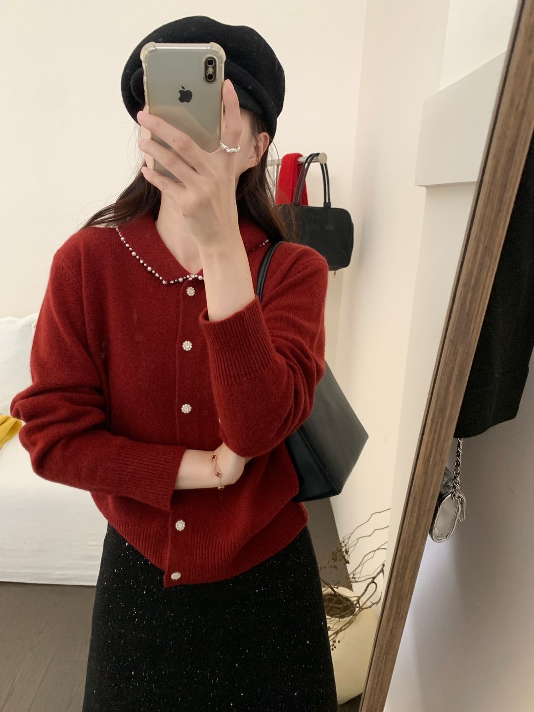 Kelly Designs Wool Red Cardigan (Instock)