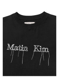 MATIN KIM LOGO THREAD POINT CROP TOP IN BLACK (Instock)