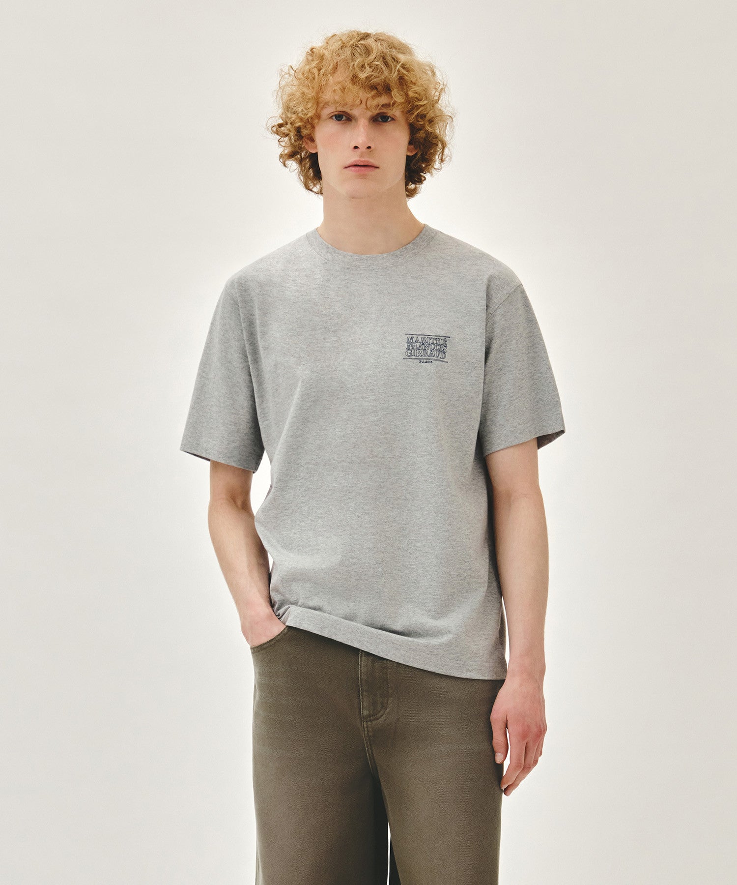 Marithe DOODLE BEAR TEE heather grey (Instock)