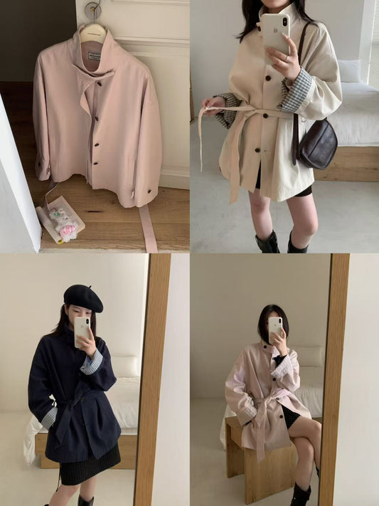 Kelly Designs Oversize Two Colors Cape Trench Coat (Instock)