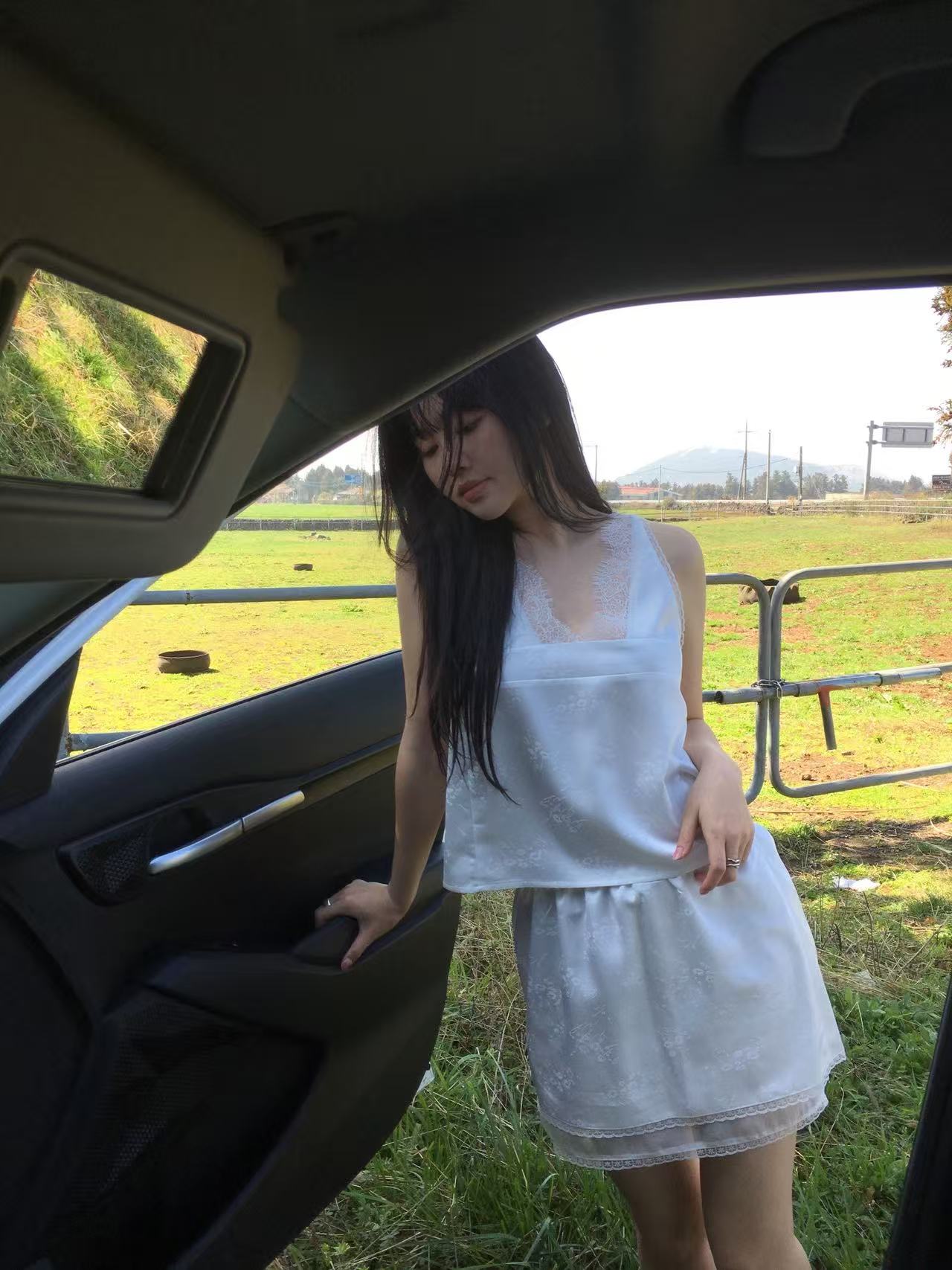 Korean APM Collection Lace Top and Skirt-White (Instock)