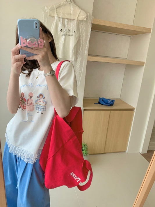 Kelly Designs Girls Cartoons White Tshirt (Instock)