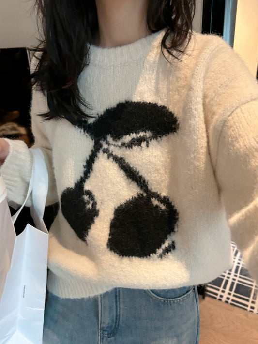 Kelly Designs Beige Cherry Sweatshirt (Instock)