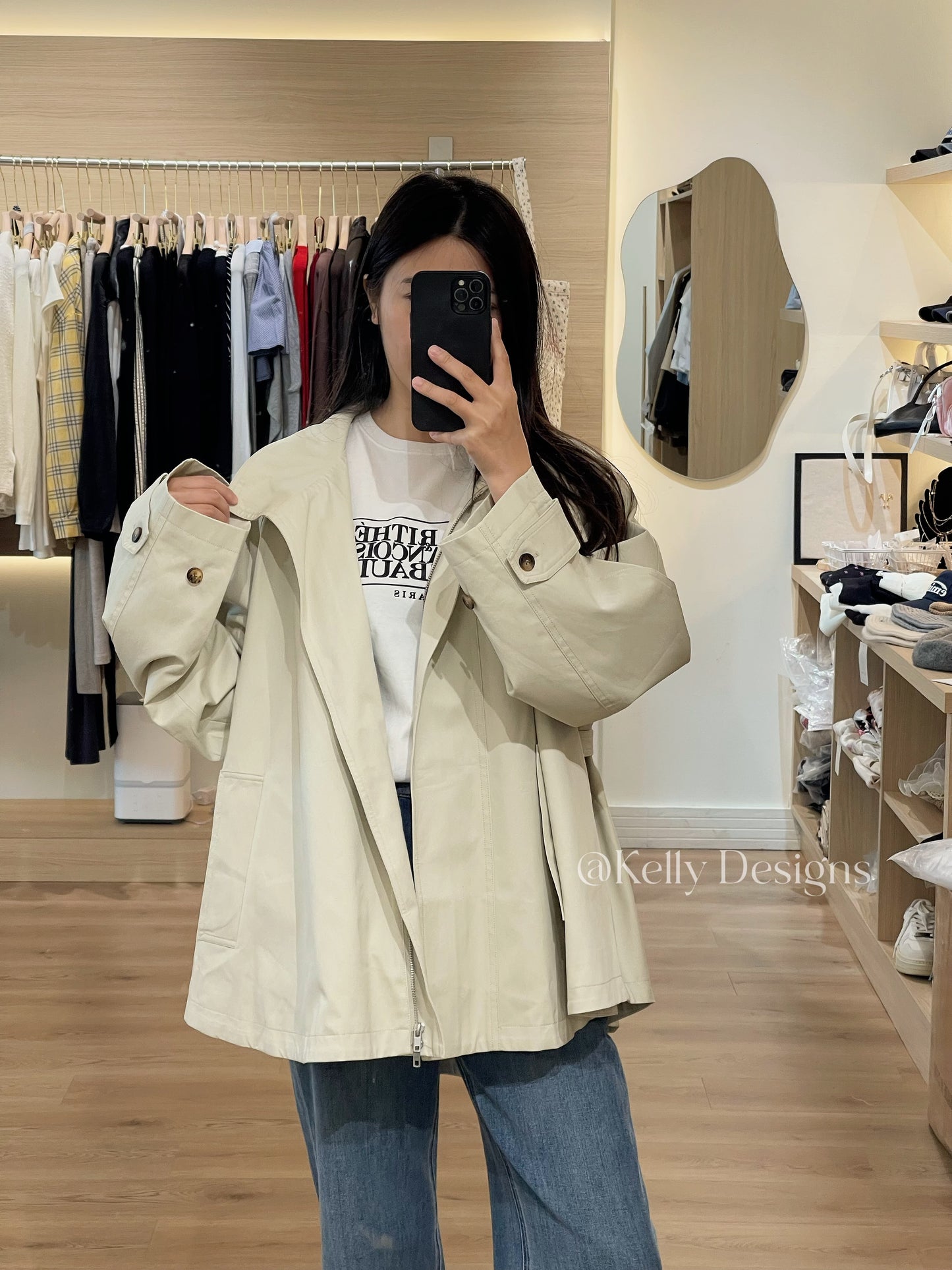 Kelly Designs Oversize Two Colors Cape Trench Coat (Instock)