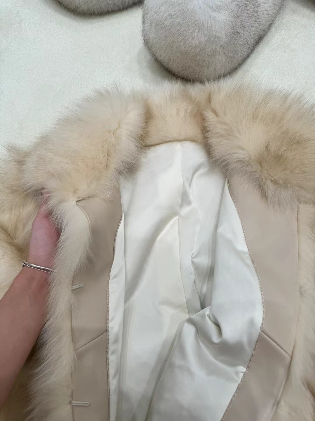 Kelly Designs Golden Fox Fur Jacket with High Neck (Instock)