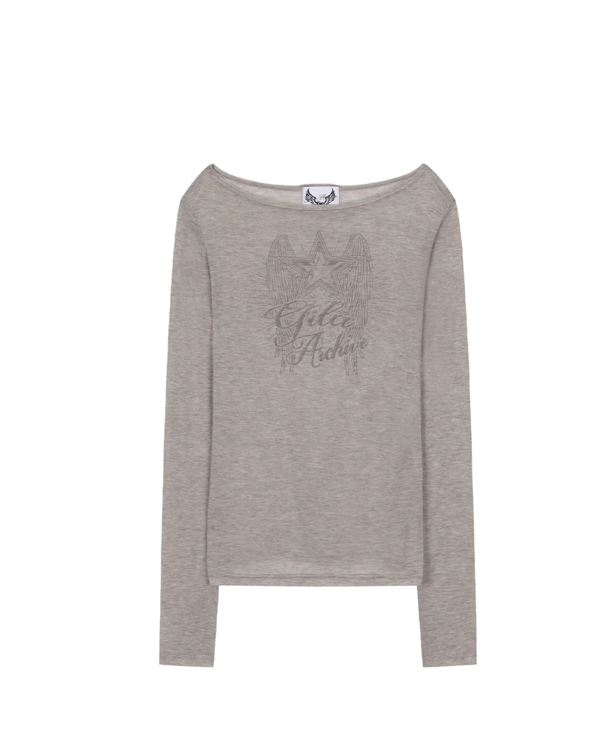Gila Archive Star Wing Sheer Graphic Long Sleeve Top – GY (Instock)