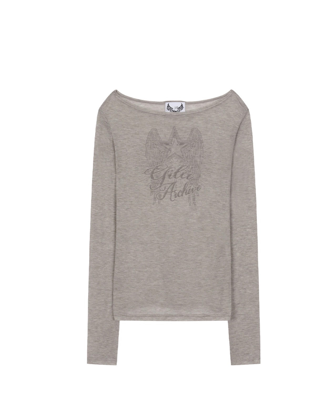 Gila Archive Star Wing Sheer Graphic Long Sleeve Top – GY (Instock)