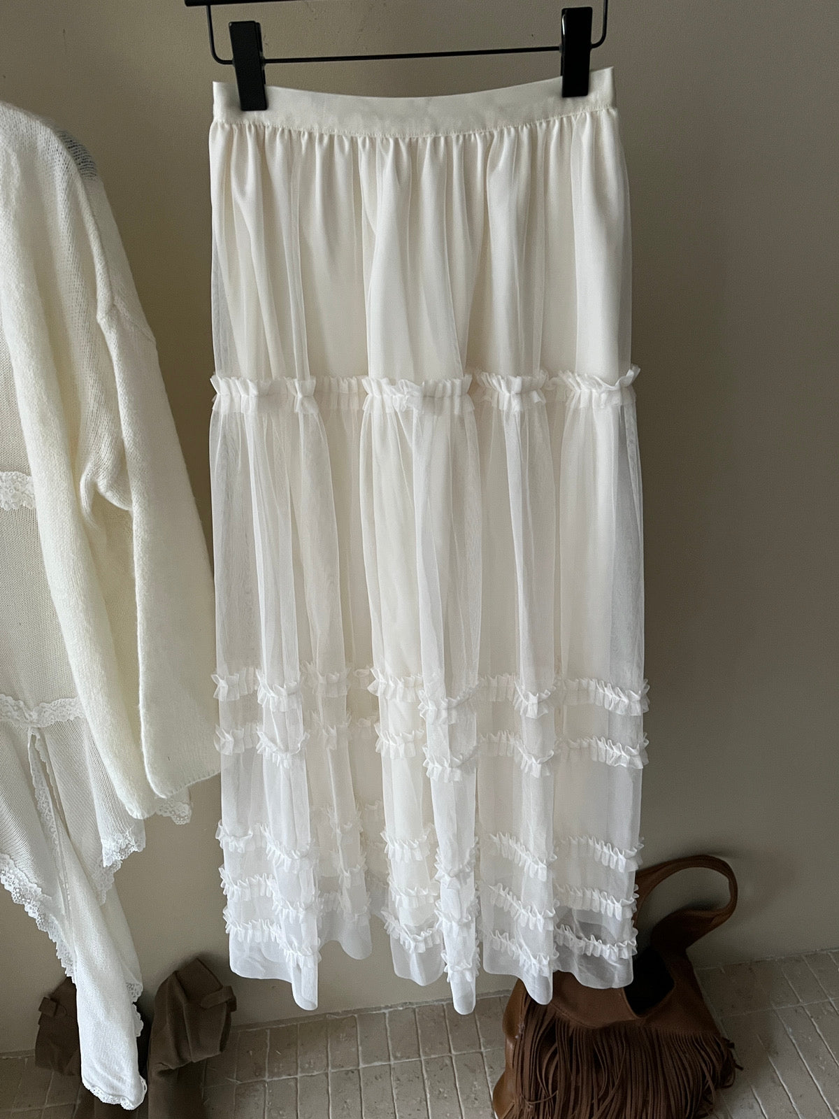 Kelly Designs Romantic Layered Tulle Maxi Skirt – White (Instock)